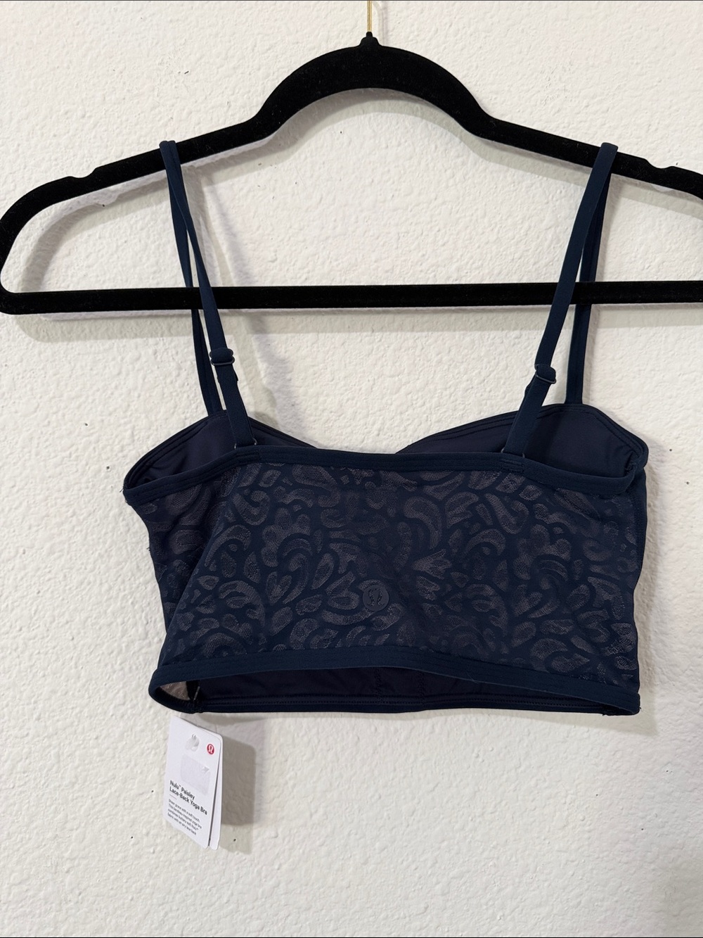 lululemon athletica Navy Lace-Overlay Bandeau Bralette